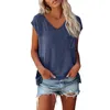 Kvinnors T -skjortor Summer Tops för kvinnor 2024 Casual Loose Fit Short Sleeve Comfy Lightweight Top Fashion Blus Shirt