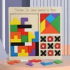 Puzzles 3D 3 en 1 puzzle en bois jouet couleur cognition cognition Brain Games pour enfants en bois puzzles tangrams for kids kildren 240419