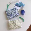 Sacs de cosmétiques Japan Style Scopche à fermeture éclair vintage Case de beauté Bagure de fleurs Sac de coton Tissu de coton Femmes Rangement