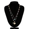 Metal Style Jewelry Ocean Starfish Shell Set Design Imitation Pearl Chain Necklace