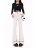 Women's Jeans WCFCX STUDIO 2024 Vintage Flared Y2K Street Style High Waist Slim Skinny Casual Versatile Denim Trousers