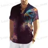 T-shirts masculins Tiger Shirts for Men T-shirts Slve Tops Animal Vêtements graphiques Strtwear V-Neck Pullovers Summer Mens Shirt TS 2023 T240419