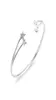 Star Armband Inställningar Pearl Semi -Mount 925 Sterling Silver Blank Open Bangle 3 Pieces9876751