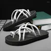 Slippers Summer Personalized Clamp Toe Flip Flops Man Woven Rope Thick Bottom Cloud Outdoor Anti Slip Soft Roman Beach Shoes