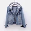 Vestes pour femmes bonnes femmes sweat à sweat épais court mince en denim veste accrocheuse attrayante pour l'étudiant