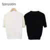 24 Summer Womens Knitwear Sports Round Neck Short Sleeved Sweater Thin Style