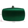 Briefcases Elegant Hard Box Clutch Silk Satin Dark Green Evening Bags for Matching Shoes and Womens Wedding Prom Evening Party