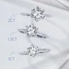 Anelli di nozze da 0,3-5 ct Anello di fidanzamento del solitario Moissanite con certificato Gra 925 Silver D Color Tart Cut Diamond Canding per donne 240419