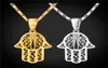 Nouveaux colliers à main Hamsa Pendants Goldsilver Couleur arabe Hand de Fatima Collier de bijoux cristallin de Fatima Collier 3827174