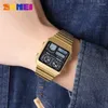 Wristwatches SKMEI Digital Watch Waterproof StainlessSteel Thermometer Sports Men's Leisure Business Electronic Clock LED