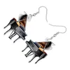 Other Bonsny Acrylic Black Piano Earrings Musical Instruments Fashion Jewelry Dangle Drop Charms For Women Girls Teens Gifts 240419