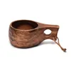 Чашки блюдцы 210 мл чашки на открытом воздухе Kuksa Camping Mug Coffee Milk Mugs Acacia-Wood