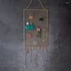 Bolsas de joyería 2 PCS Topla de arete del organizador montado en la pared Forma de rejilla de diamante decorativa con ganchos para collares brazaletes