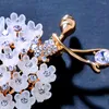 Broschen elegante Harz Blumenballett Mädchen Brosche Reversschaln Pin glänzender Strasssteine Mantel Strickjacke Bag Abzeichen Mode Accessoires