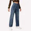WOMEN JEANS womens denim simple and loose straight leg jeans for women