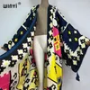 Coperchio di bikini in cotone con stampa bohémien aperta aperta per la spiaggia di kimono kimono per abiti da bagno