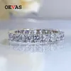 Anneaux de mariage Oevas 100% 925 argent sterling plein carré en carbone élevé Anneaux de diamant pour femmes Sparkling Wedding Party Fine Jewelry Wholesale 240419