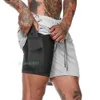 2024 Summer Running Shorts Mężczyźni 2 w 1 sportowy trening fitness Szybki suchy męski gym sportowe spodnie