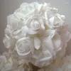 Kwiaty dekoracyjne (8pc/partia) 11 "Peach Kissing Ball Pomander Foam Rose Flower Balle na ślubne elementy (inne kolory)