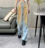 Women's Jeans The Girls' Wide Leg Pants For Spring And Fall 2024 Fashion Features Yellow Gradual High-Waisted 028