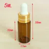 Bottiglie di stoccaggio 50pcs/lotto 1 ml 2ml 3 ml 5 ml bottiglia vuota di vetro ambra portatile olio essenziale con occhio