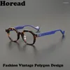 Lunettes de soleil Frames Fashion Polygon Glunes à acétate Cadre Men Femmes Designer de marque vintage Myopie Eyeglass Prescription Eyewear Gafas