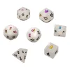 Gemstones Natural White Crystal Polyhedral Loose Gemstones Dice 7pcs Set Dungeons & Dragons Plating Fonts Stone Dice Set DND RPG Games Ornam