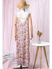 Basic Casual Dresses 2022 Summer Boho Casual Floral Printed Strap Midi Dress Sleeveless Backless Sexy Vintage Cami Vestidos Beach Women Slip Dresses 240419