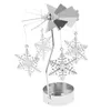 Bandlers décor de Noël spinner rotatif de thé peu de flamme de neige en argent Charmes