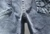 Herbst New Mens Grey zerrissen Slim Fit Elasticity Jeans Herrengeschäft berühmte klassische Casualhose Fashiom Brand Designer Jeans Größe G890