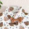 Ensembles de vêtements 0 à 3 ans pour les enfants pour les enfants, les tenues de gentleman ours à manches courtes à nœuds courte avec nœud papillon et short bébé vêtements d'été