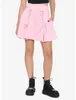 스커트 수출 USA USA USA Street Punk Rock Lace Up A- Line JK College Sexy Mine Elastic Waist Pink Plaid Skirt