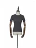 Women's T Shirts 2024 Summer Ankomst Solid Color Casual Retro Girls Round Neck Tight Body Shirt