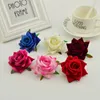 Dekorativa blommor 100st Silk Roses Head Diy Needwork Wreaths Hat Red Pink White Blue Artificial For Home Wedding Decoration