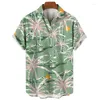 Camicie casual da uomo hawaiano palma da stampa 3d camicia per uomo cool estate street top a maniche corta