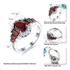 Clusterringen Natural Red Grarnet Sterling Silver 2.3 S Echte januari Birthstone Women Elegant Classic Style S925 Fine Jewelrys