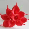 Decorative Flowers 10pcs Artificial Flower Calla-Lily PU Fake Bouquet For Wedding Drop