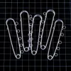 100Pcs Safety Pins Support De Broche Brooches 5 Holes Alloy Silver Plated For Charms Necklaces Jewelry DIY Finding 7cm 240412