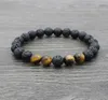 Braccialetti in pietra di lava braccialetti naturali bracciale elastico nero roccia vulcanica corde manuali yoga 7 chakra uomini braccialetti8300042