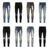 jeans violet jeans mens luxury jeans concepteur jeans pant pantalon pantalon pantalon biker broderie déchirée pour la taille de la tendance jeans hommes larmes de jean européen hombre pantalon 29-40