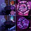 Decorative Objects & Figurines Christmas Infinite Dodecahedron Color Art Light Usb Charging Lamp Home Desktop Decoration Aesthetic Roo Dhgye