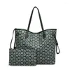 Axelväskor mode stor väska tvådelar bild tote tryckta handväskor för damer stor kapacitet personlighet