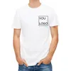 Обработка картинок высококачественная индивидуальная мужская футболка печатает свой собственный дизайн QR -код PO Casual Tshirt 240416