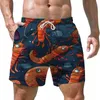 Shorts masculinos de verão de alta qualidade shorts praia shorts de surf shorts soltos casuais shorts de secagem rápida camarão 3D shorts impressos 240419 240419