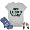 Women's T Shirts St. Patrick's Day ftshirt kvinna en lycklig mamma kvinnlig tee topp sommar avslappnad skjorta