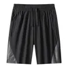 Shorts para hombres 2024 Sports Summer Summer Seda Elástica Pocket de bolsillo Drawstring Ripper Longitud de la rodilla Rápida informal