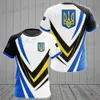 Men's T-Shirts Ukraine Mens T-shirts Ukrainian Flag Shirt 3D Printed O-Neck Oversized Short Slves Jersey Fashion Mens Clothing Strtwear T240419