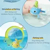 Sand Play Water Fun Whale Fishing Game Whale Water Shower Toy Swimming Whales Bathtub Toy Fun Time Bathtub Tub Toy Interactive Funny Bath Toys For L416