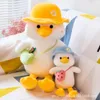 Gelbe Spielzeug ausgestopfte Tiere weiche Spielzeuge Kinder Mädchen Weihnachtsgeschenke Plüsch Ente mit Hut