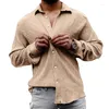 Chemises décontractées pour hommes automne 2024 hommes de mode lâche plus taille de couleur solide chemise à manches longues